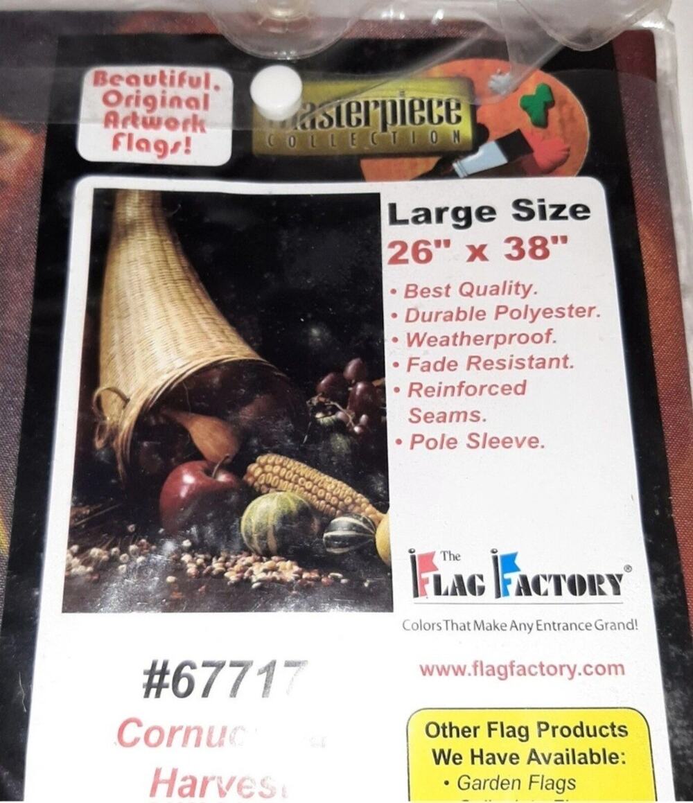 Thanksgiving Fall Cornucopia Harvest Large 26"x38" Garden Banner Flag Factory